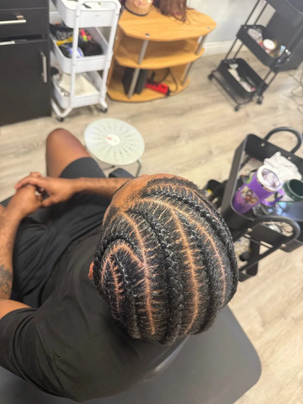 Cornrows braided in the salon in Killeen, TX
